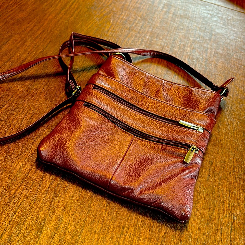 Burgundy Leather Crossbody Bag